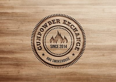 Gunpowder Exchange BBQ Smokehouse logo design